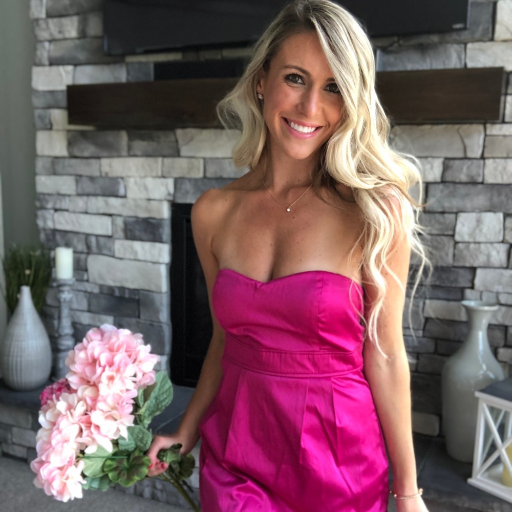 Hot Pink Strapless Dress